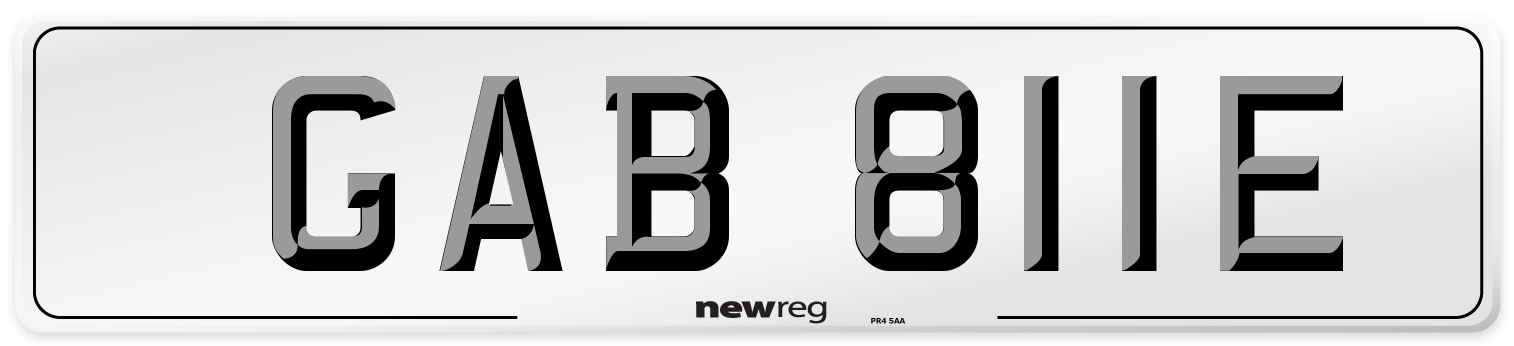 GAB 811E Number Plate from New Reg